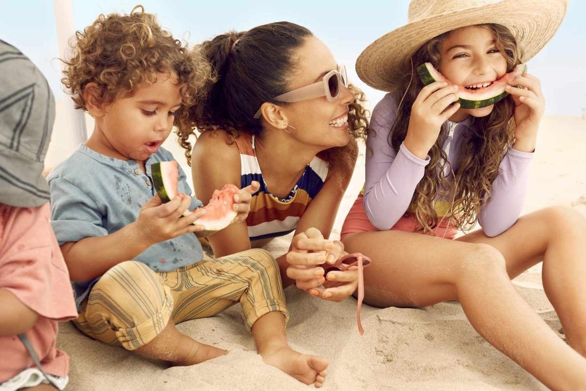 Happy family at the beach